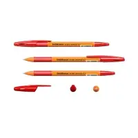 Ручка шариковая ErichKrause R-301 Orange Stick & Grip, узел 0.7 мм, чернила красные, резиновый держатель, длина линии письма 2000 метров