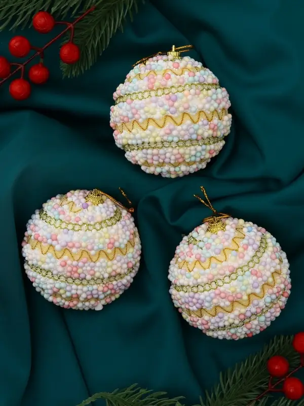 Набор шаров пластик d-8 см, 3 шт Набор шаров пластик d-8 см, 3 шт "Абель галант" колор