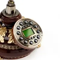 Ретро-телефон &laquo;Альсено&raquo;, громкая связь, выложенный лаврами, 23&times;26 см