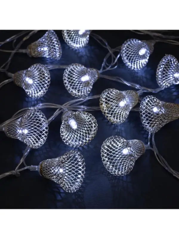 Гирлянда &laquo;Нить&raquo; 4 м с насадками &laquo;Колокольчик&raquo;, IP20, прозрачная нить, 20 LED, свечение белое, 8 режимов, 220 В