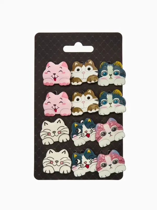 Брошь &laquo;Котёнок&raquo;, озорной, МИКС в серебре