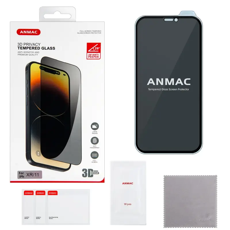 Защитное стекло для iPhone XR/11 ANMAC 3D Privacy с сеточкой Арт. 1137252