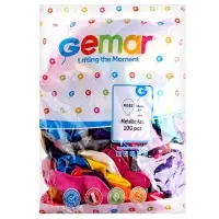 Воздушные шары латексные 14", металл, 100 шт., МИКС