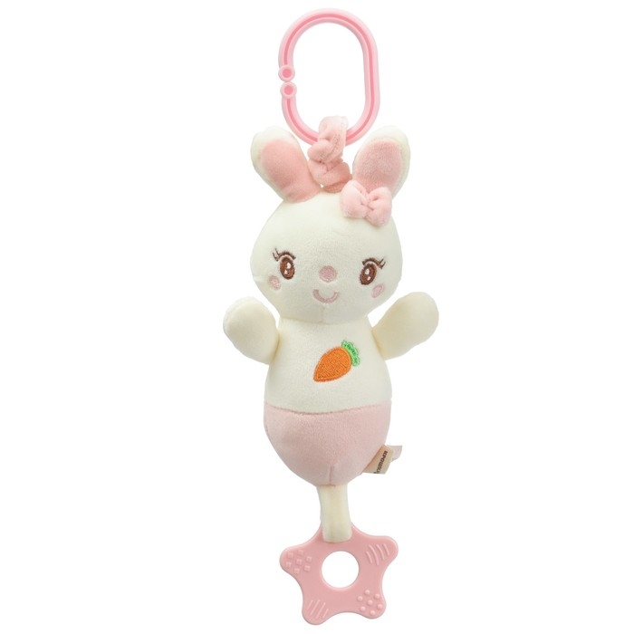 Подвеска с вибрацией «Милая зайка», прорезыватель, на кроватку, коляску, Крошка Я Подвеска с вибрацией «Милая зайка», прорезыватель, на кроватку, коляску, Крошка Я