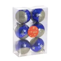 Ёлочные игрушки &laquo;Сказочная ночь&raquo;, шары новогодние, набор 6 шт., d=6 см, золотисто - синий