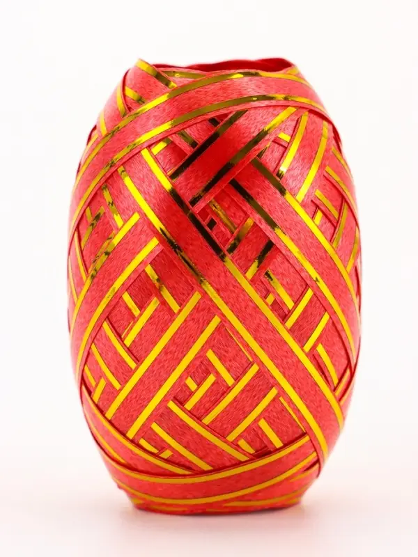 Лента упаковочная для воздушных шаров и подарков, с золотой полосой, ассорти, набор 6 шт., 0.5 см &times; 10 м