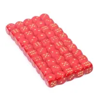 Кубики игральные Время игры, 1.6&times;1.6 см, набор 50 шт., красные
