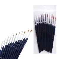 Набор кистей для рисования, нейлон, 11 штук: № 00000, 000, 00, 0, 1, 2, 3, 4, 5, 6, 7, Calligrata, круглые, деревянная ручка, международный размер