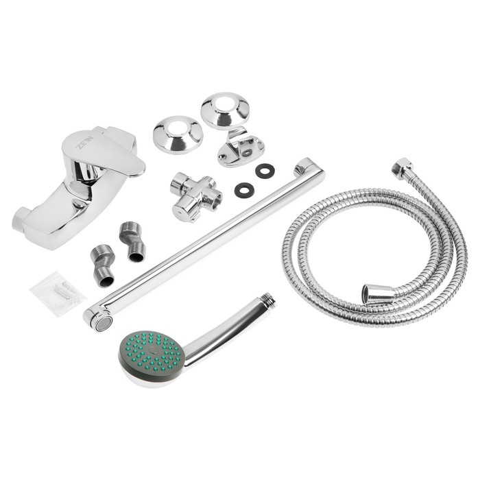 Смеситель для ванны ZEIN Z2740, излив 35 см, картридж 35 мм, с душевым набором, хром Смеситель для ванны ZEIN Z2740, излив 35 см, картридж 35 мм, с душевым набором, хром