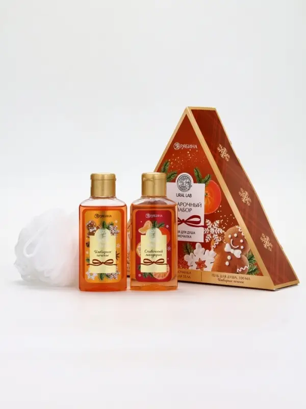 URAL LAB Арома Саунд Набор два геля для душа, 2х100 и мочалка для тела, мандарин и тыква URAL LAB Арома Саунд Набор два геля для душа, 2х100 и мочалка для тела, мандарин и тыква