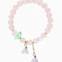 Браслет из бусин &laquo;Тюльпан&raquo;, d=6 см, шар №8, розовый