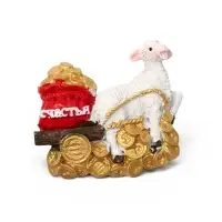 Магнит на холодильник &laquo;Овечка с тележкой золота&raquo;, полистоун, 5.2&times;5.4&times;1 см, МИКС