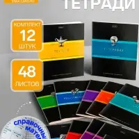 Набор предметных тетрадей Hatber &laquo;Гармония&raquo;, 12 предметов, 48 листов, со справочным материалом, обложка из мелованного картона