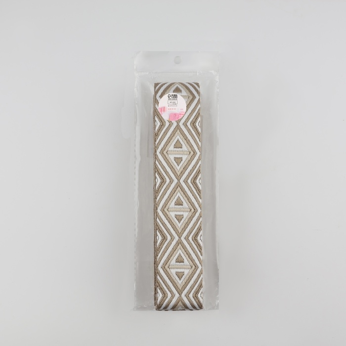 Стропа ременная «Ромбы», 38 мм, 3 ± 0,1 м, цвет бежево-белый Стропа ременная «Ромбы», 38 мм, 3 ± 0,1 м, цвет бежево-белый