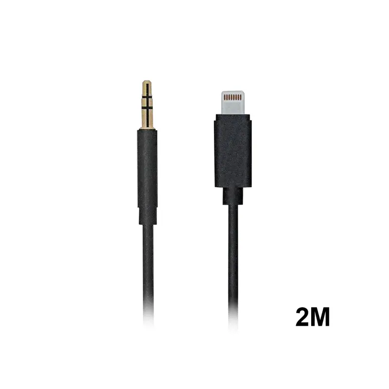 Кабель AUX  iPhone - 3.5mm. Bride черный 2M ( 500шт/кор )