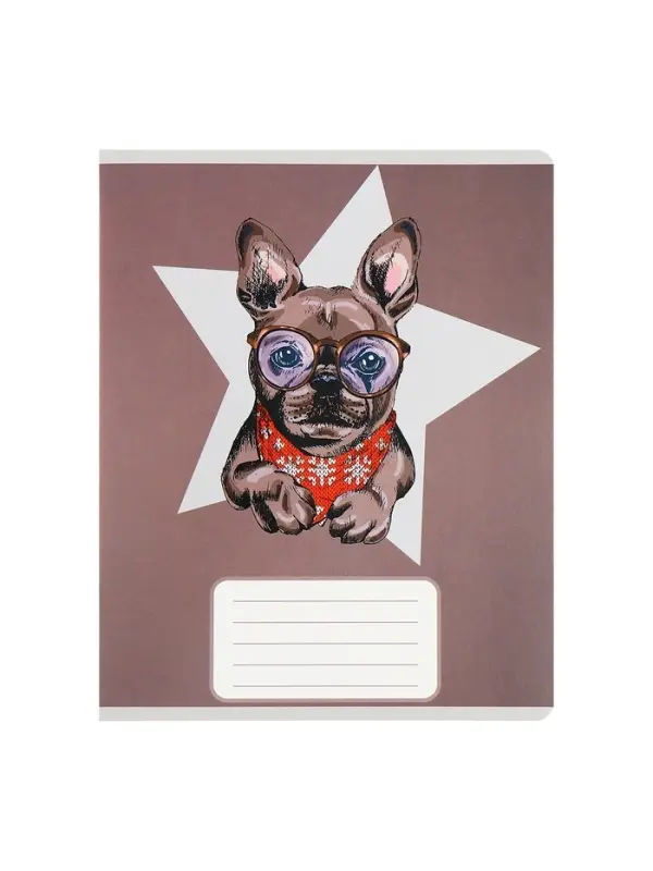 Комплект тетрадей из 10 штук, 12 листов в узкую линию Calligrata "Собачий стиль", обложка мелованный картон, ВД-лак, блок офсет, 5 видов по 2 штуки