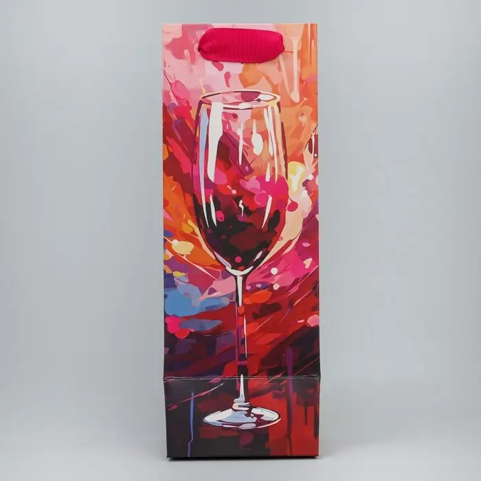 Пакет подарочный под бутылку, упаковка, «Бокал счастья», 9 х 25 х 8.5 см Пакет подарочный под бутылку, упаковка, «Бокал счастья», 9 х 25 х 8.5 см