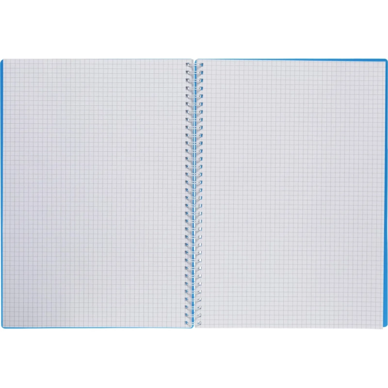 Бизнес-тетрадь А4,120л,гребень,обл.пластик,клетка, Attache Plastic, синий