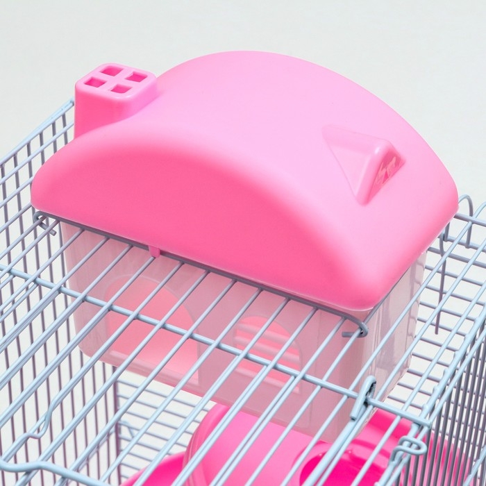 Клетка для мелких грызунов Клетка для мелких грызунов "Пижон", с наполнением, 27 х 21 х 40 см, розовая