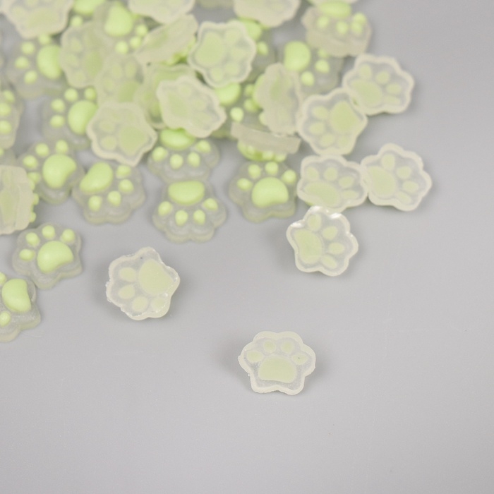 Декор для творчества акрил Декор для творчества акрил "Лапка" зелёный светится в темноте, меняет цвет от у/ф набор 50 шт 0,8х0,