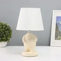Лампа настольная RISALUX &laquo;Пузан&raquo;, 40 Вт, Е14, бежевая, 19.5&times;19.5&times;34 см
