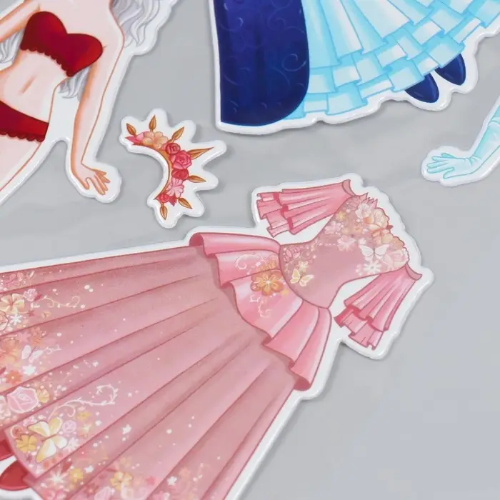 Наклейка-игра «Одень куклу. Принцесса», для скрапбукинга, творчества, пластик, 15×20 см