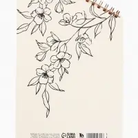 Блокнот А5, 50 л. На скошенном гребне. Белые листы. "Цветы"