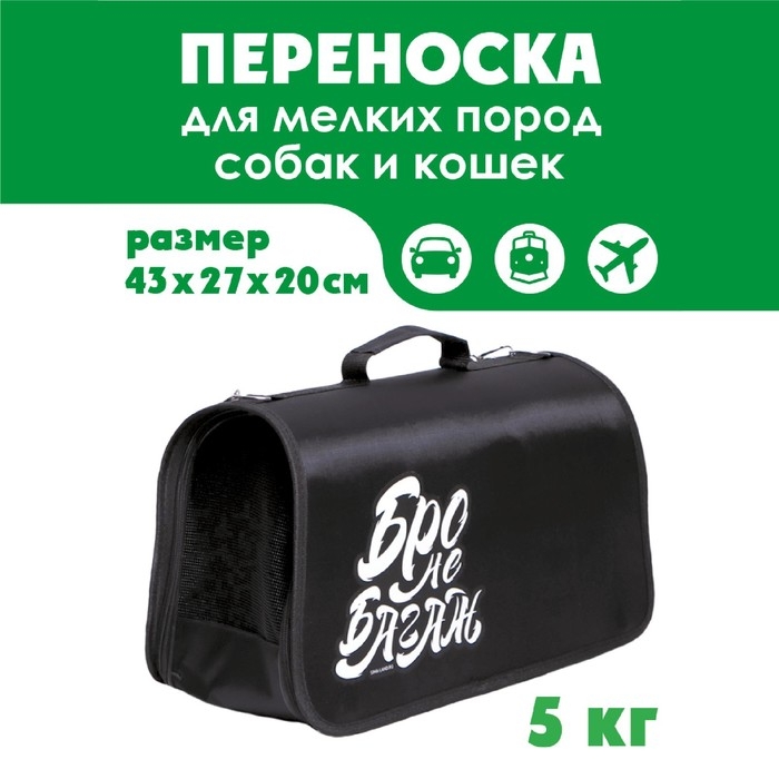 Сумка - переноска раскладная «Бро не багаж» 43х27х20 см Сумка - переноска раскладная «Бро не багаж» 43х27х20 см