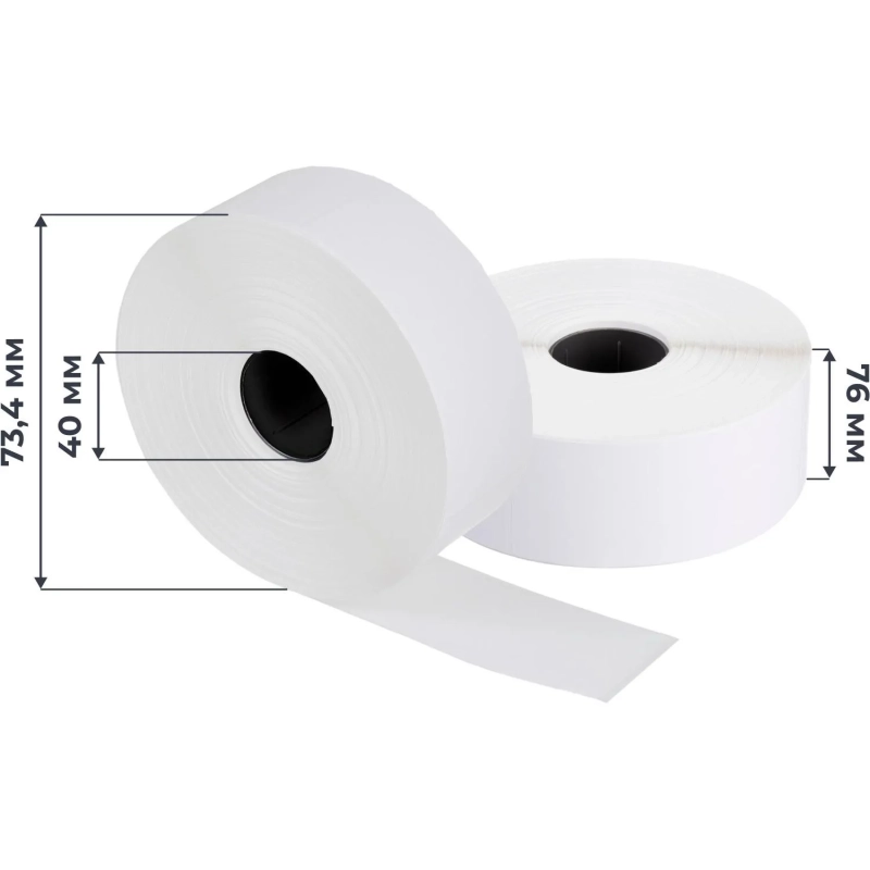 Термоэтикетки ЭКО 76х25 метров, цельная, ус. клей, вт.40, 48шт/уп