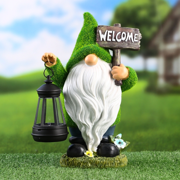 Садовый фонарь  Садовый фонарь "Гном Травянчик" 9х15х25см