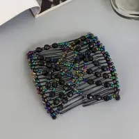 Зажим для волос &laquo;Сетка&raquo;, шарики грани, 9.5 см, чёрный