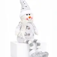 Игрушка мягкая &laquo;Снеговик в костюмчике с пайетками&raquo; 44&times;19 см, серебристо-белый