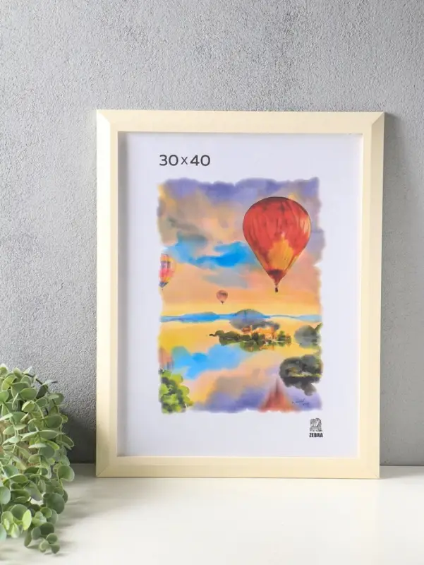 Фоторамка для фото 30&times;40 см, TEMO, мдф, (пластиковый экран), слоновая кость