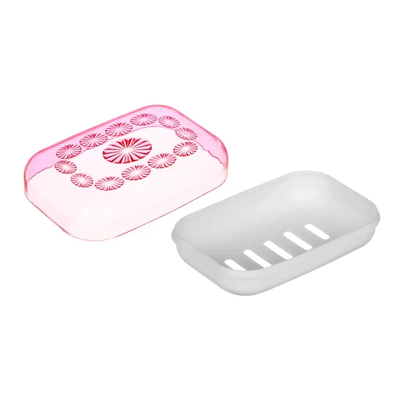 VETTA Мыльница с крышкой "Шестилистник", пластик, 11,5х8х3,8см, 4 цвета