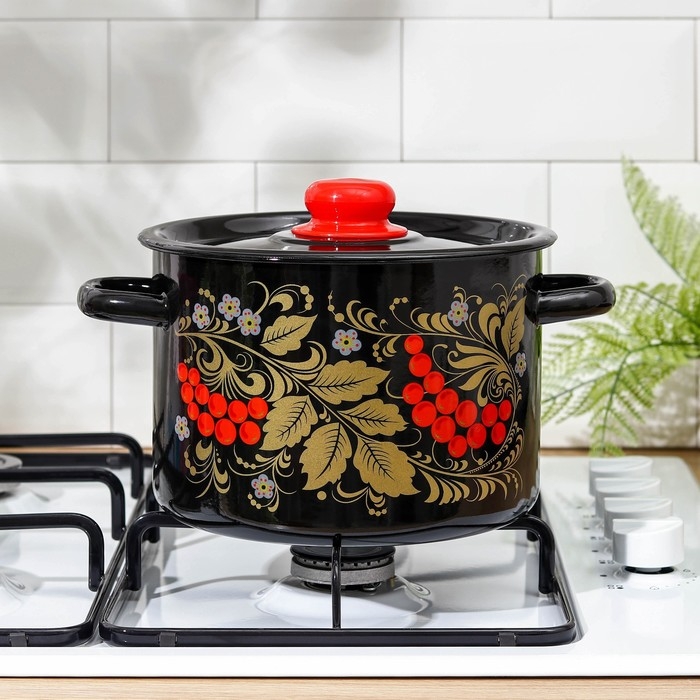 Кастрюля эмалированная «Рябина», 4,5 л