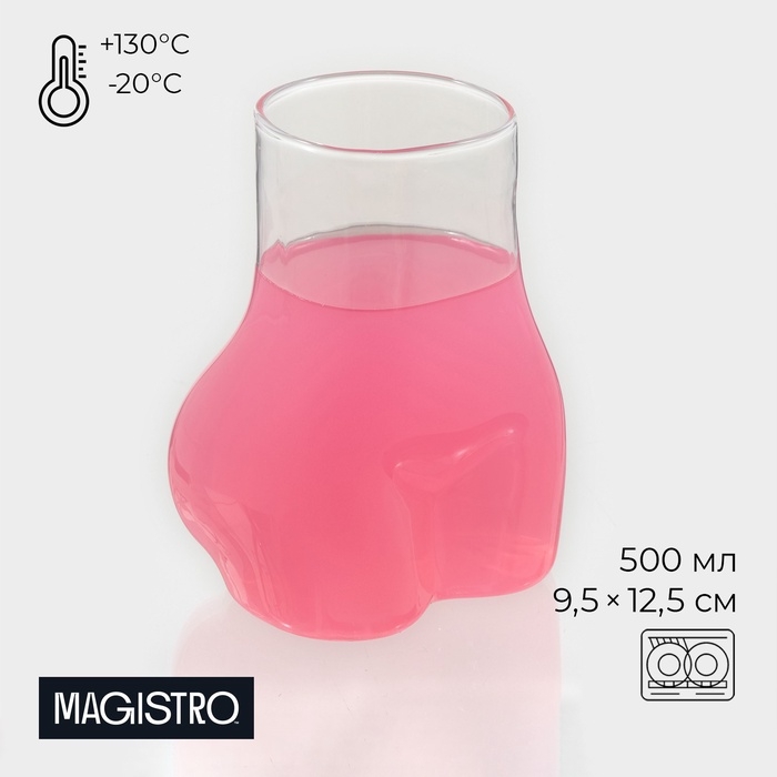 Бокал для коктейля Magistro «Forma. Ева», 500 мл, 9,5×12,5 см, стекло, прозрачный Бокал для коктейля Magistro «Forma. Ева», 500 мл, 9,5×12,5 см, стекло, прозрачный