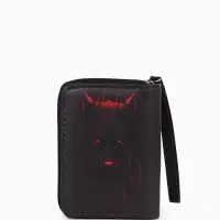 Кошелек дет 07-01-01 Июнь2529 волк, 12*1,5*9 см, 2 отд+отд/молн, д/карт, черный