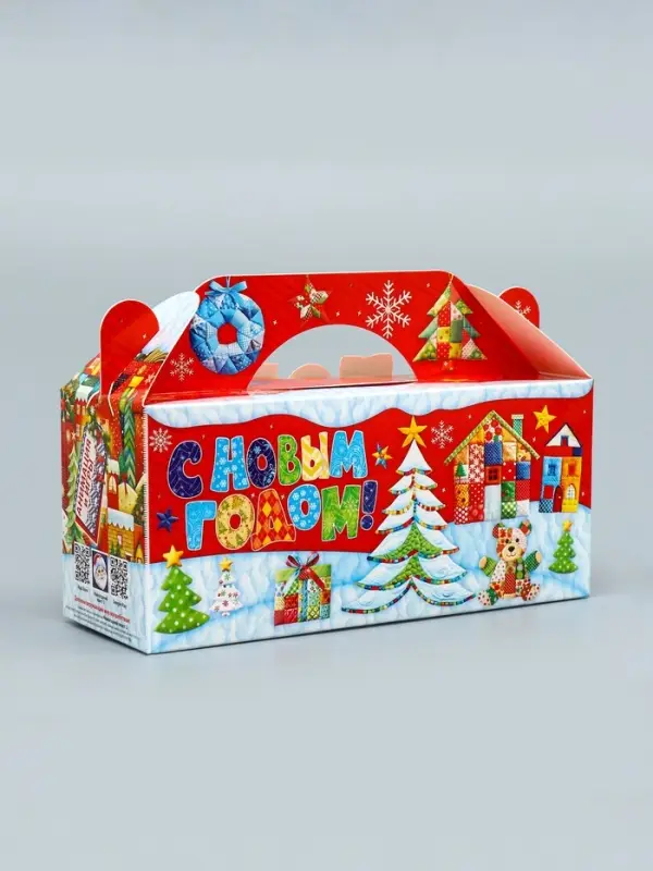 Подарочная новогодняя коробка «Лоскутки», 25×9.5×11 см Подарочная новогодняя коробка «Лоскутки», 25×9.5×11 см