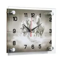 Часы настенные, интерьерные &laquo;Тройка лошадей&raquo;, бесшумные, 20&times;26 см