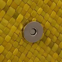 Сумка плетёная на застёжке из пандана, 35&times;12&times;40 см, жёлтая