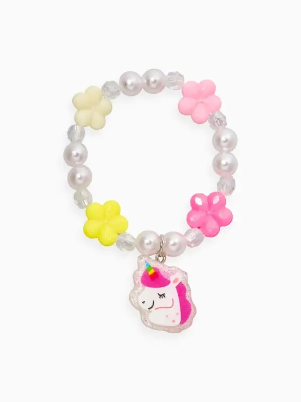 Браслет детский набор 3 шт. "Выбражулька" сердце, единорог, силиконовый, разноцветный