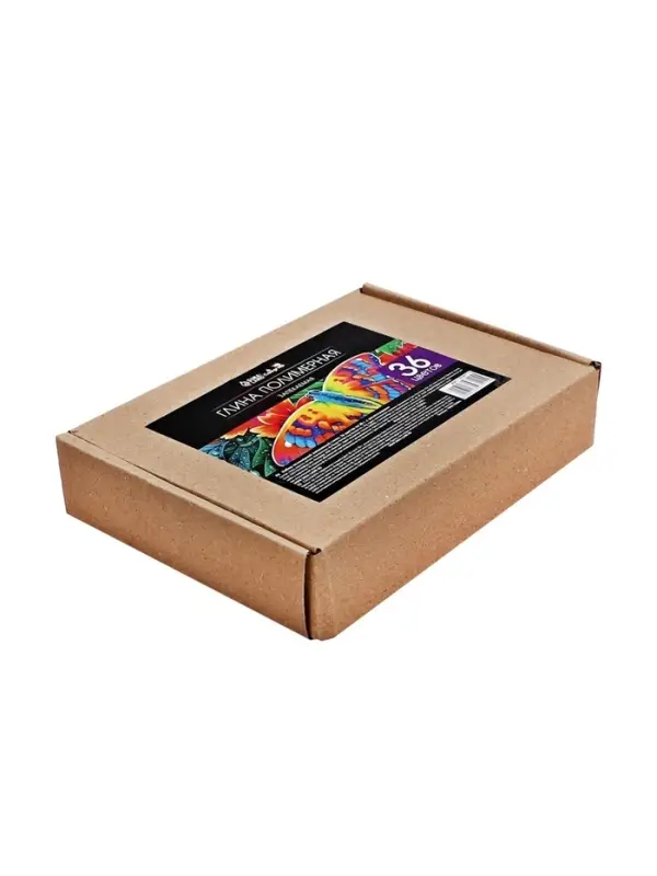 Набор глина полимерная запекаемая Calligrata, 36 цветов по 20 г, с аксессуарами, в гофрокоробе