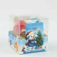 Печенье с предсказанием цветное в PVC-коробке "Счастливого года", 4 шт Печенье с предсказанием цветное в PVC-коробке "Счастливого года", 4 шт