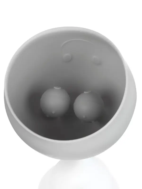 Прорезыватель силиконовый для зубов с погремушкой 3 в 1 M&B «Зайка», серый