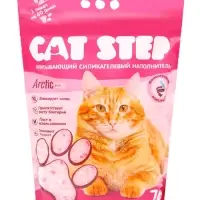 Наполнитель впитывающий силикагелевый CAT STEP Arctic Pink, 7,6 л