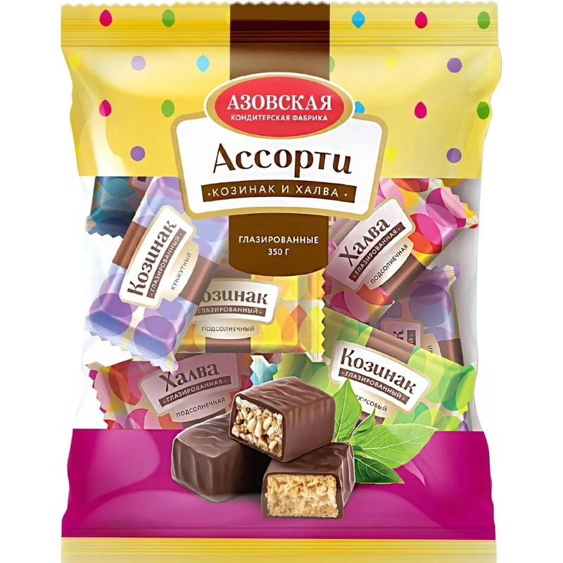 Козинак и халва Азовская КФ Ассорти глазированные, 350г