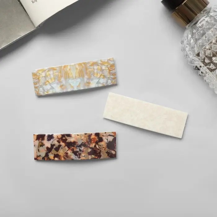 Невидимки для волос «Дифда», набор 3 шт., 7 см, мраморные Невидимки для волос «Дифда», набор 3 шт., 7 см, мраморные