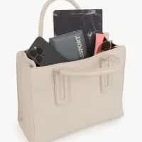 Сумка женская тоут TEXTURA на молнии, 29&times;10&times;25 см, однотонная, молочная