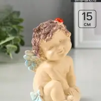 Фигурка полистоун &laquo;Ангелочек с божьей коровкой&raquo;, цветной, 9&times;7&times;15 см