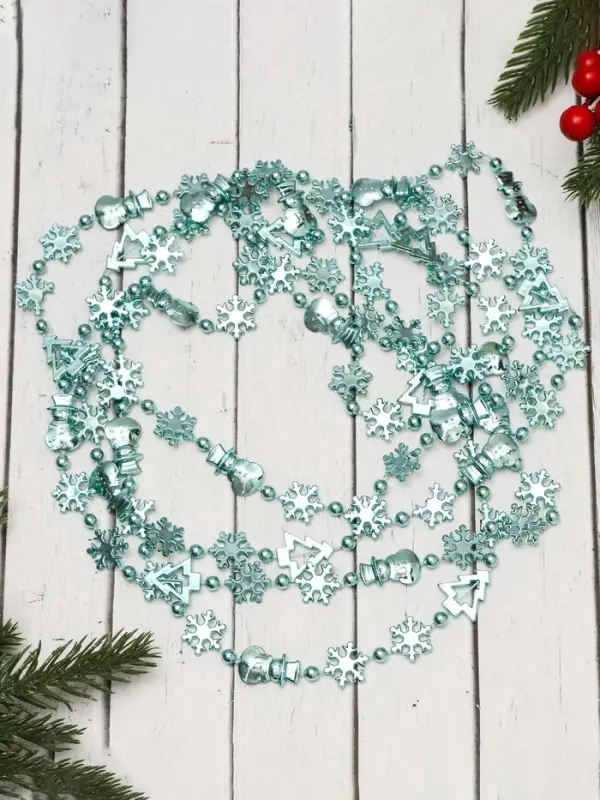 Бусы на ёлку &laquo;Снежинки&raquo;, длина 2.7 м, d=2.3 см, МИКС